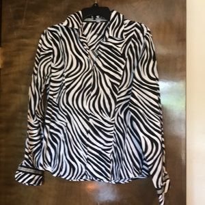 Zebra print Zip top